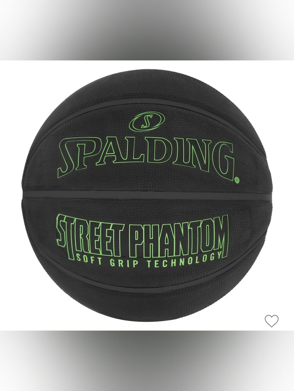 Spalding Black Basketball with Neon Green Logo